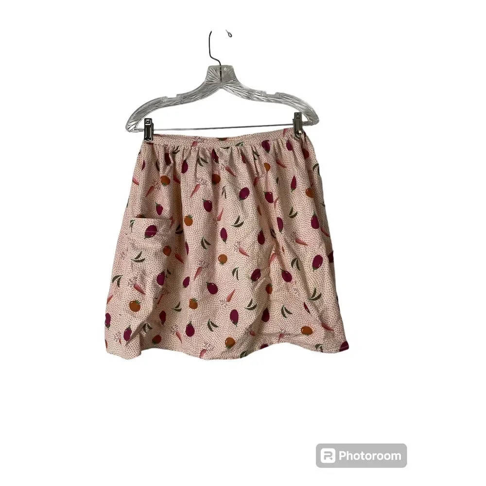 Vintage Handmade Waist Tie Apron 1 Pocket Veggie‎ Pattern
